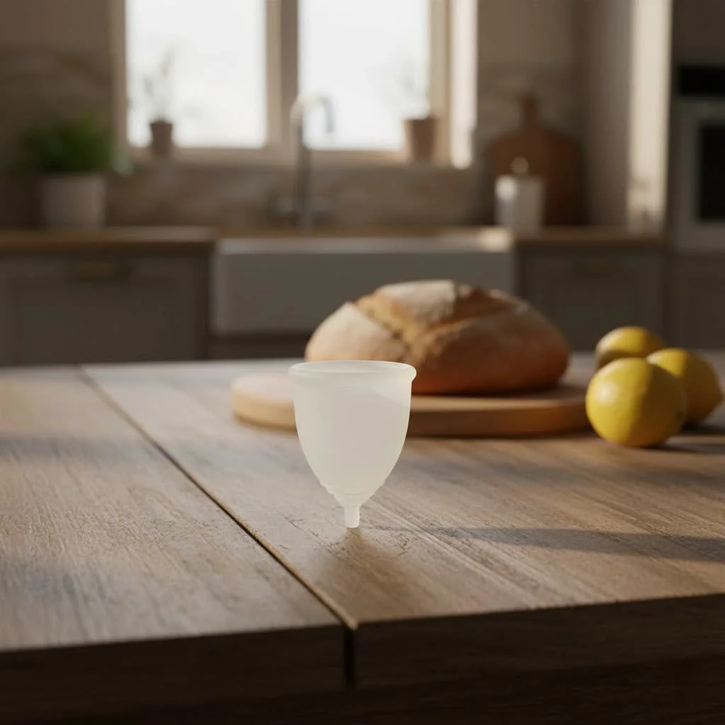Flex Menstrual Cup with pull tab for easy removal